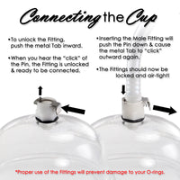 LeLuv Replacement Rosebud Acrylic Vacuum Cup | with Cushion Options