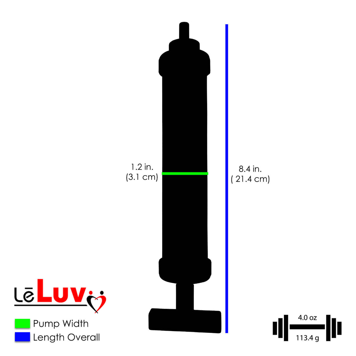 AERO Penis Pump | Light Aluminum Handle - 9 and 12 Inch Lengths, 1.35-3.70 Inch Diameters