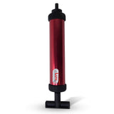 LeLuv Aero Red Aluminum Piston-Style Handheld Vacuum Pump with Barbed 1/4" Hose Fitting