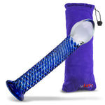 LeLuv Glass Twisted Texture 7 Inch Curved Shaft & Pointed Tip Standing Dildo