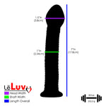 LeLuv Glass Twisted Texture 7 Inch Curved Shaft & Pointed Tip Standing Dildo