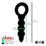 LeLuv Glass Ring Handle Beaded Shaft Dildo