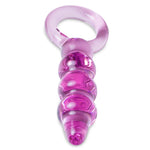 LeLuv Glass Ring Handle Beaded Shaft Dildo