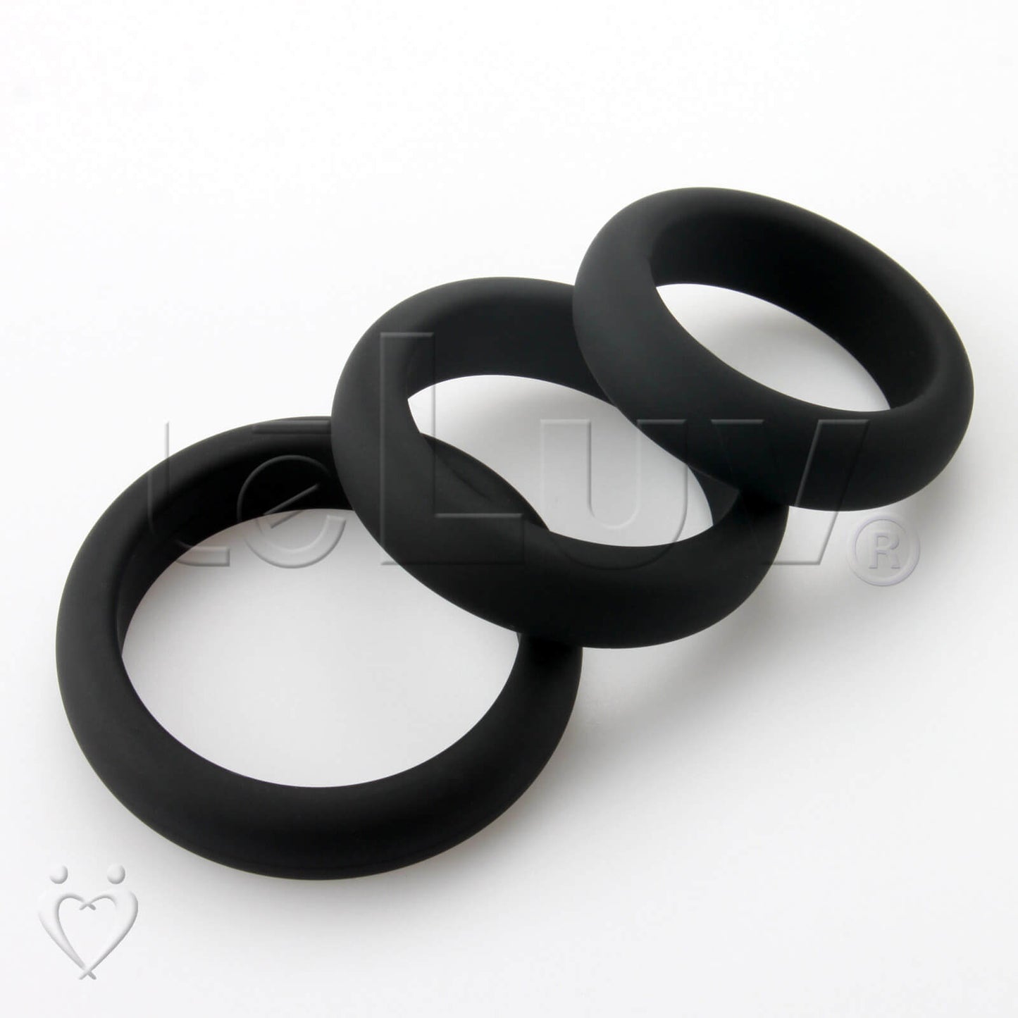 LeLuv Flat Inside Cock Ring  3-Pack - 36mm (1.4"), 41mm (1.6") and 45mm (1.8")