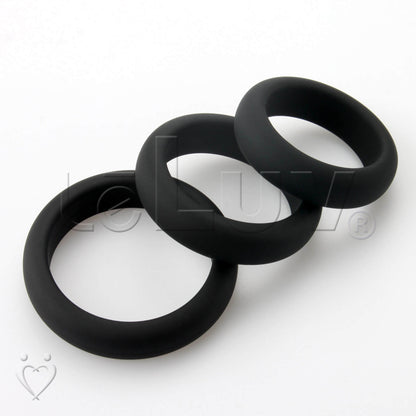 LeLuv Flat Inside Cock Ring  3-Pack - 36mm (1.4"), 41mm (1.6") and 45mm (1.8")