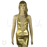 Clubwear Gold + Chain Mini Dress Outfit Vinyl Cleopatra Hottie