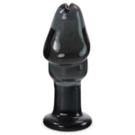 LeLuv Glass Shade of Grey Giant Stubby Cock Head Sculpture Daring Dildo