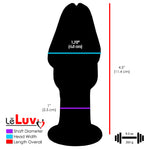 LeLuv Glass Shade of Grey Giant Stubby Cock Head Sculpture Daring Dildo