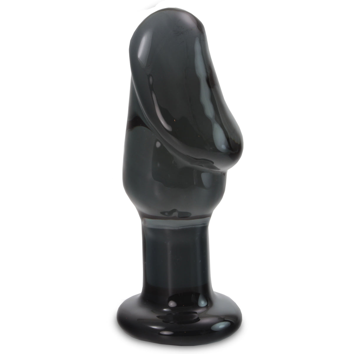 LeLuv Glass Shade of Grey Giant Stubby Cock Head Sculpture Daring Dildo