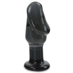 LeLuv Glass Shade of Grey Giant Stubby Cock Head Sculpture Daring Dildo