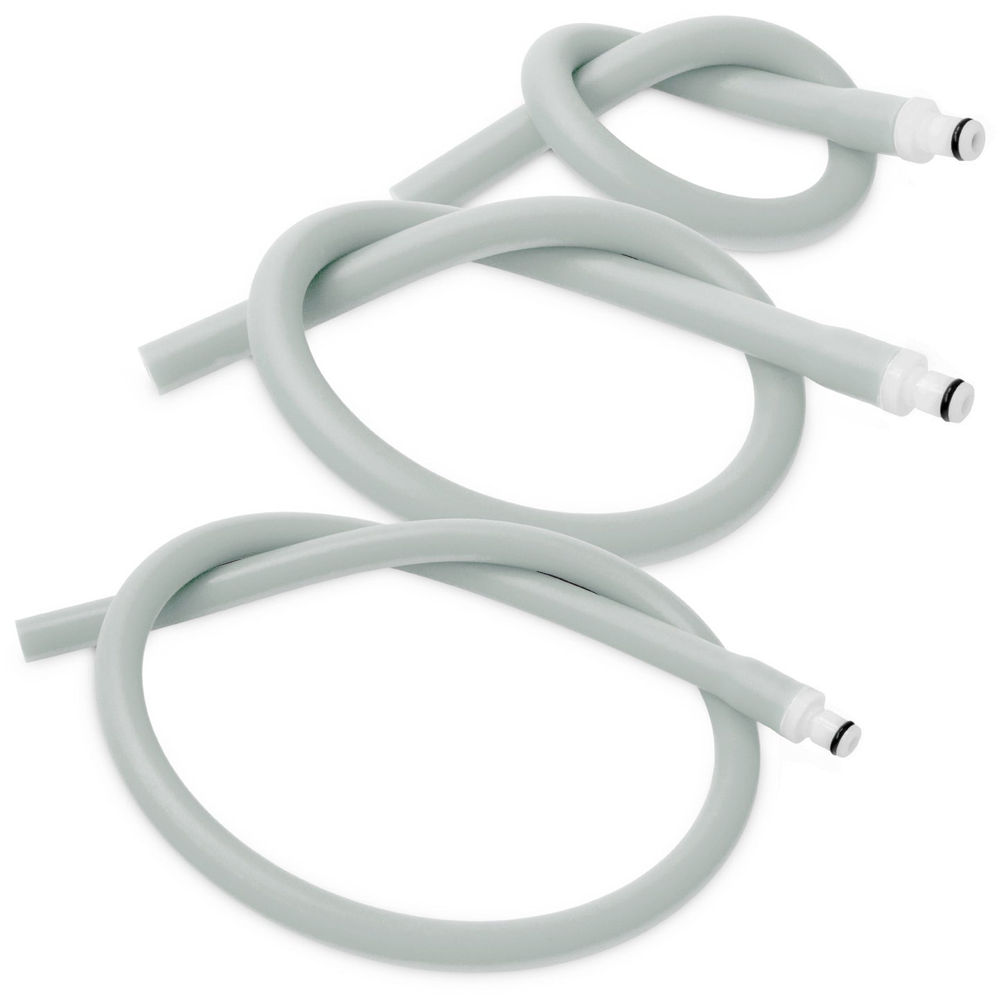 Uncoated Silicone Hose Light Color & Male Fitting for Vacuum Pumps | Choose Length