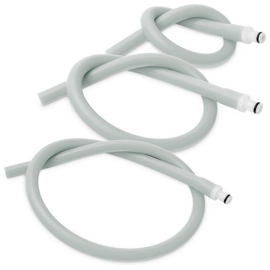 Uncoated Silicone Hose Light Color & Male Fitting for Vacuum Pumps | Choose Length