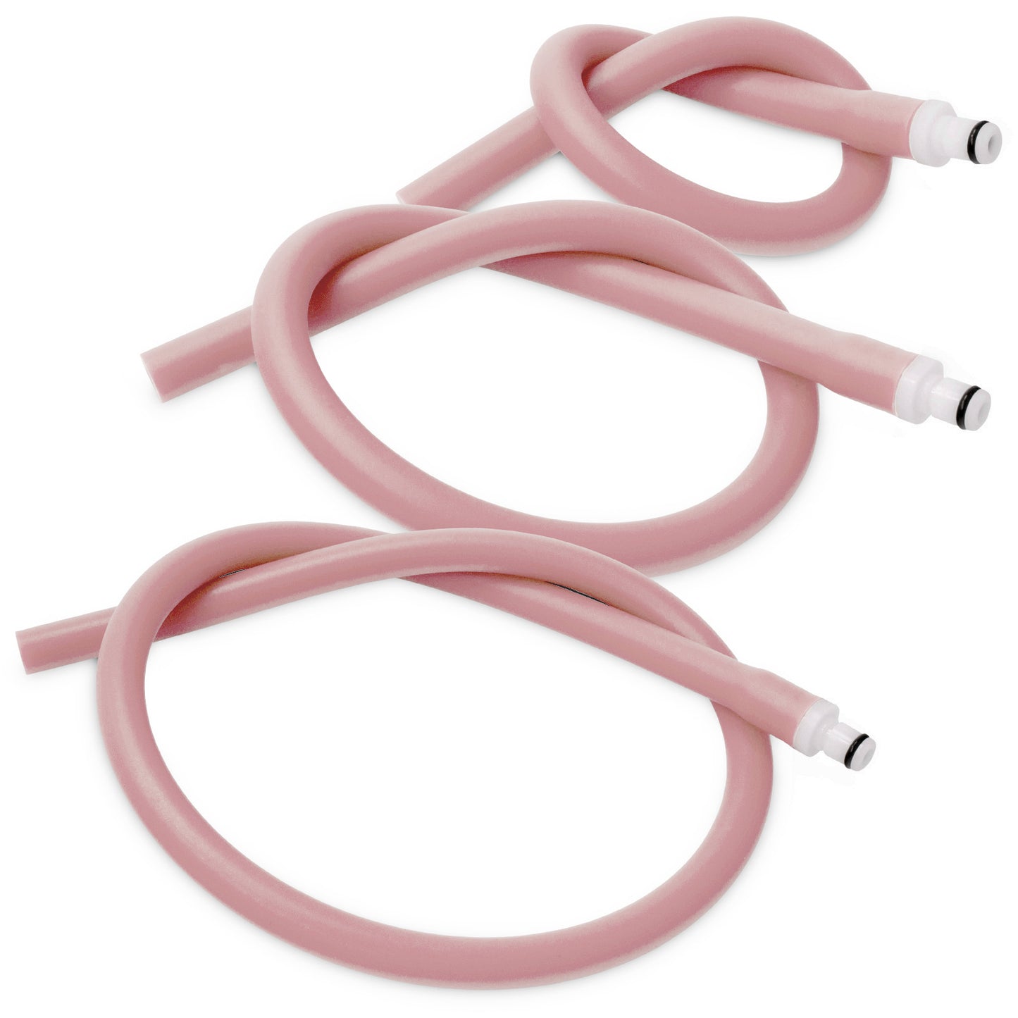 Uncoated Silicone Hose Light Color & Male Fitting for Vacuum Pumps | Choose Length