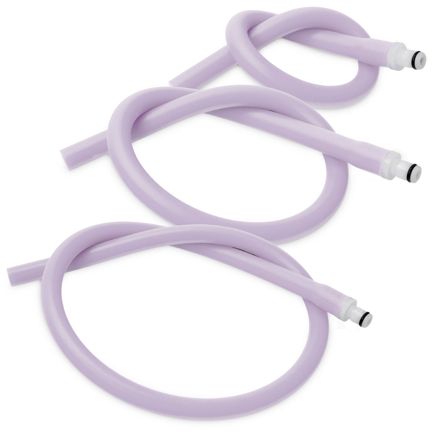 Uncoated Silicone Hose Light Color & Male Fitting for Vacuum Pumps | Choose Length