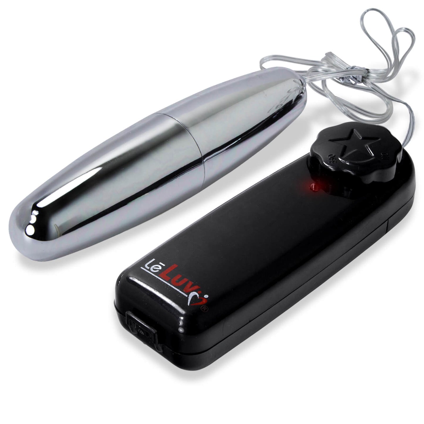 LeLuv Classic Vibrating Silver Bullet - Multispeed Dial Controller Wired Chrome Massager