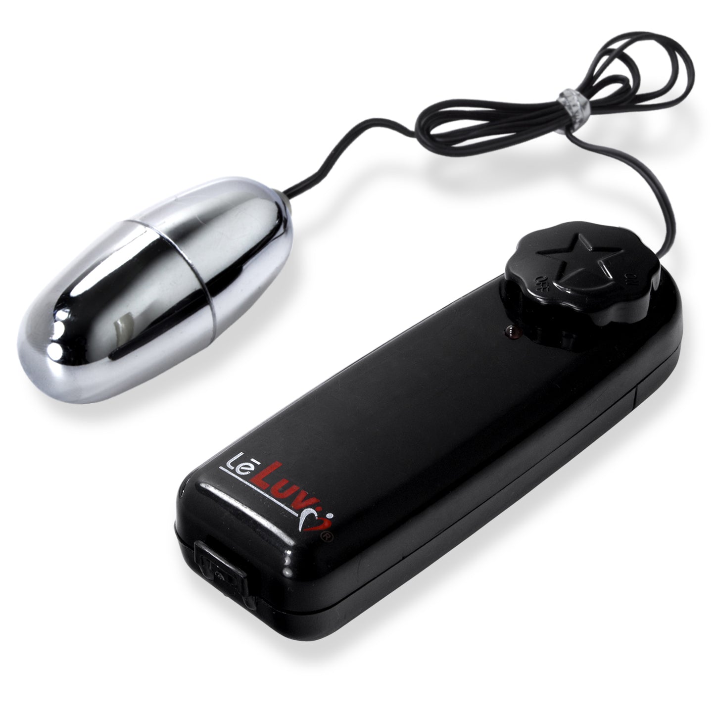 LeLuv Classic Vibrating Silver Bullet - Multispeed Dial Controller Wired Chrome Massager