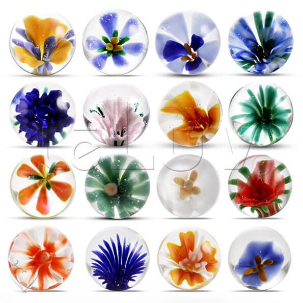 LeLuv Glass Flower Design Ben Wa / Kegel Balls Tightens Vagina