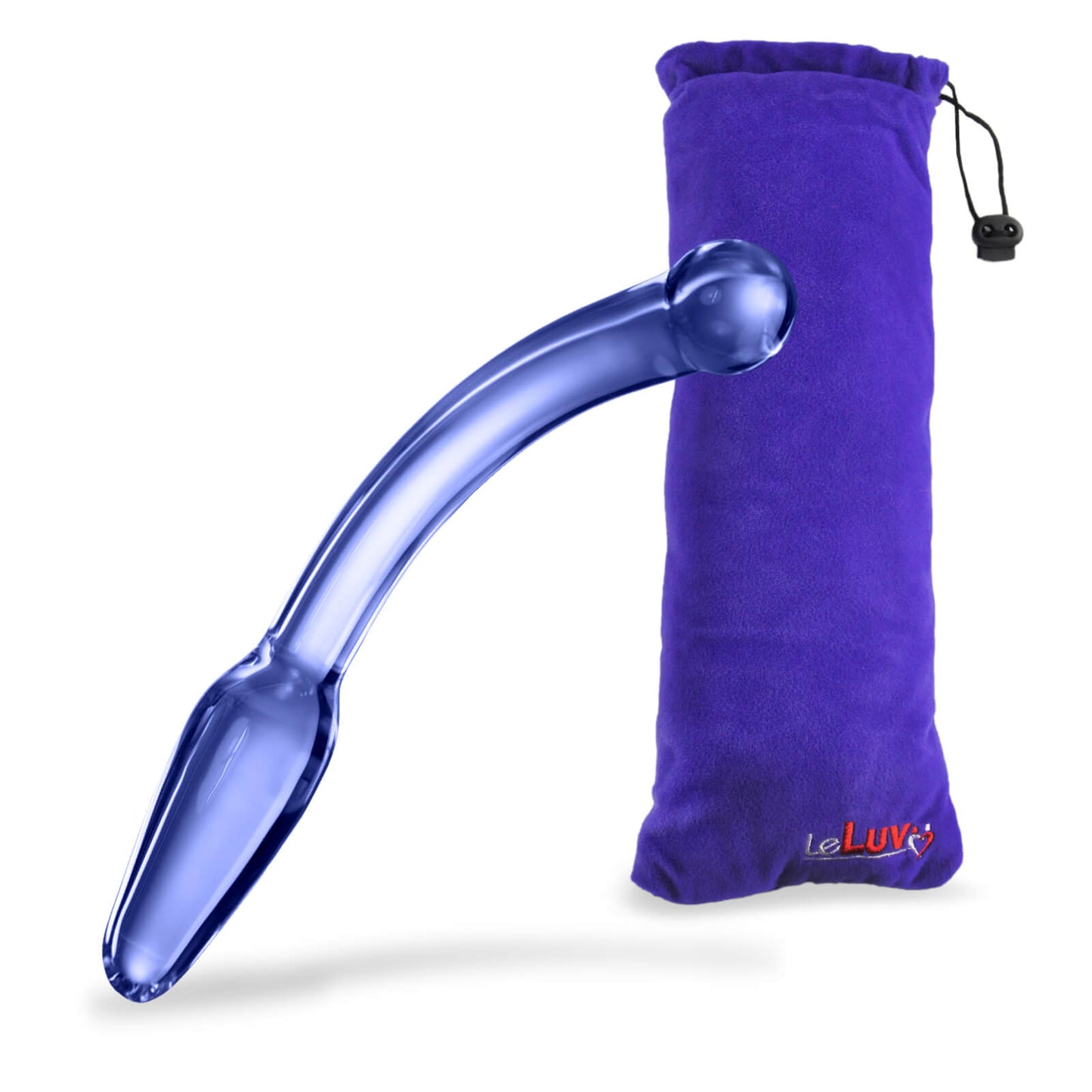 LeLuv Glass Bent Handle Wand G-Spot or Prostate Massager