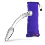 LeLuv Glass Bent Handle Wand G-Spot or Prostate Massager