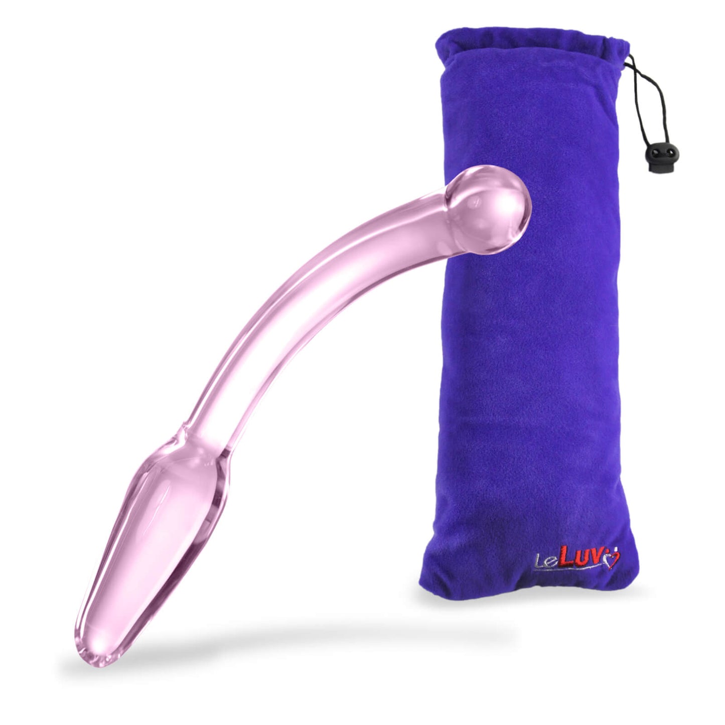 LeLuv Glass Bent Handle Wand G-Spot or Prostate Massager