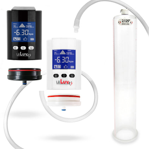 White iPump Smart LCD Head with Adapter Penis Pump | 12 Inch Length x 1.35-3.70 inch Diameter Untapered Cylinder