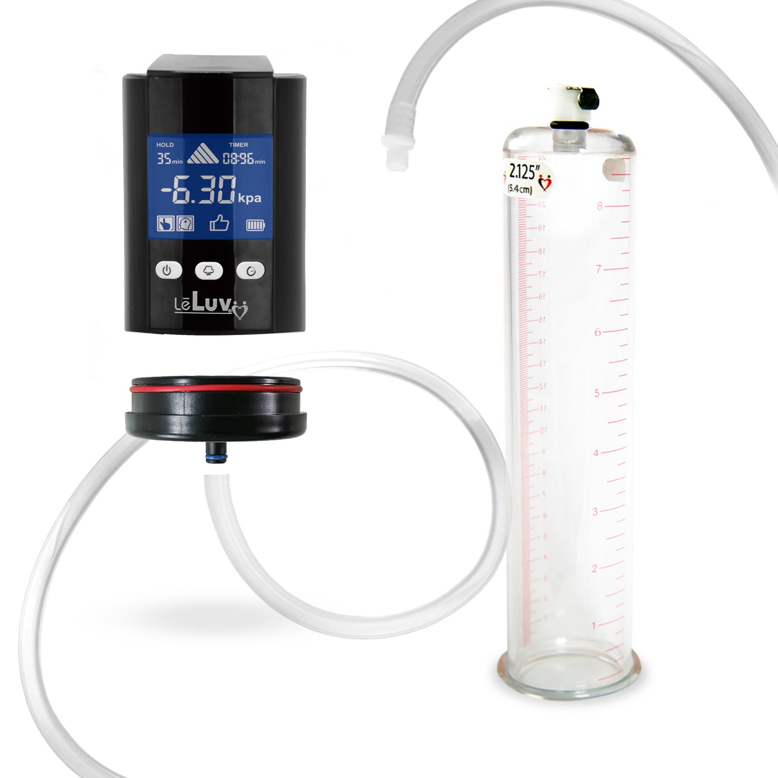 LeLuv iPump Smart LCD Adult Penis Pump Kit, Black with Clear Hose, Ada LeLuv iPump Smart LCD Adult Penis Pump Kit, Black with Clear Hose, Ada