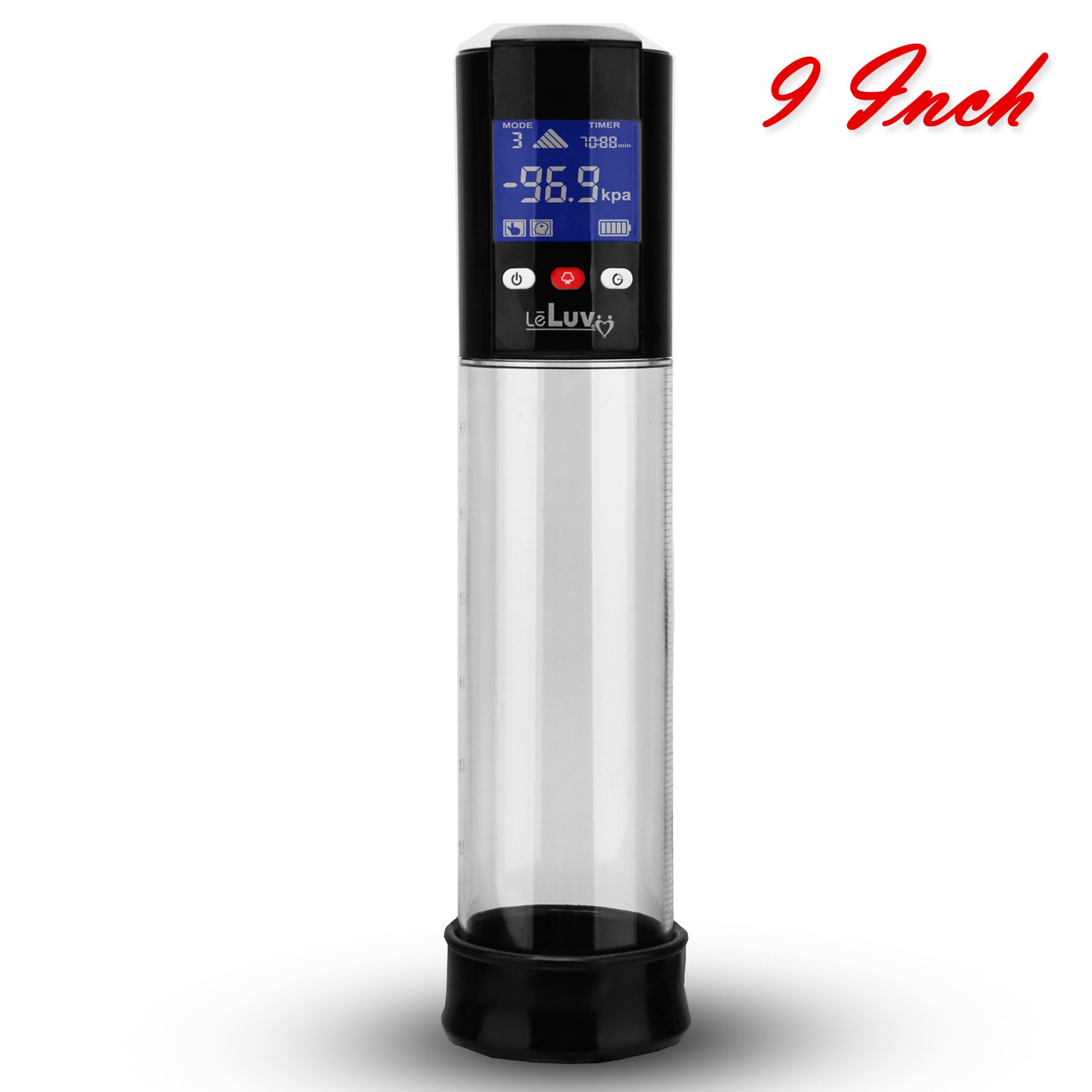 LeLuv® Smart LCD iPump® Penis Pump Kit | 8 or 9 Inch Cylinder + TPR Seal