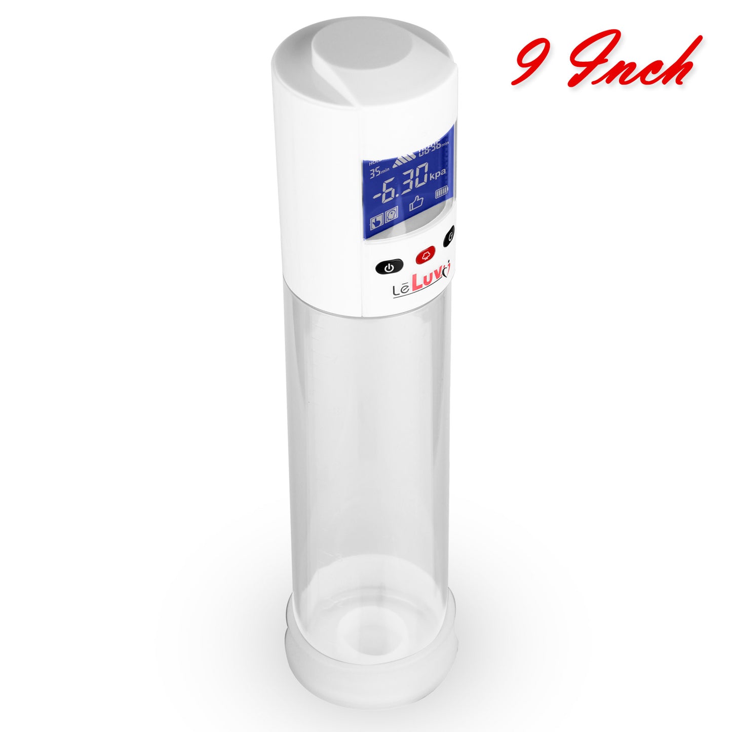 LeLuv® Smart LCD iPump® Penis Pump Kit | 8 or 9 Inch Cylinder + TPR Seal