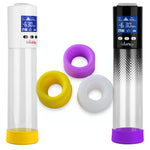 LeLuv® Smart LCD iPump® Penis Pump Kit with 3-Pack of Silicone Sleeves | 8 or 9 Inch Length