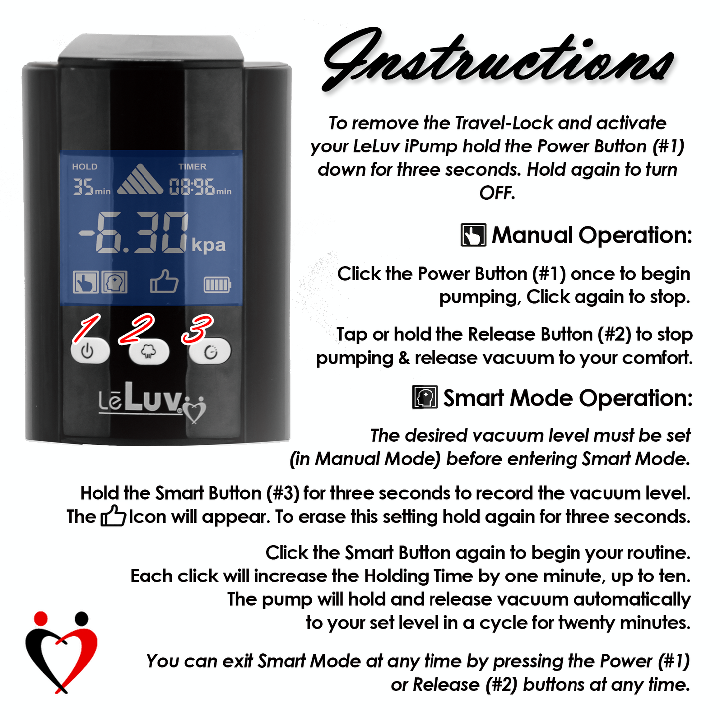 LeLuv® Smart LCD iPump® Penis Pump Kit | 8 or 9 Inch Cylinder + TPR Seal