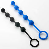 Smooth Silicone Row of 5 Anal Beads with Handle