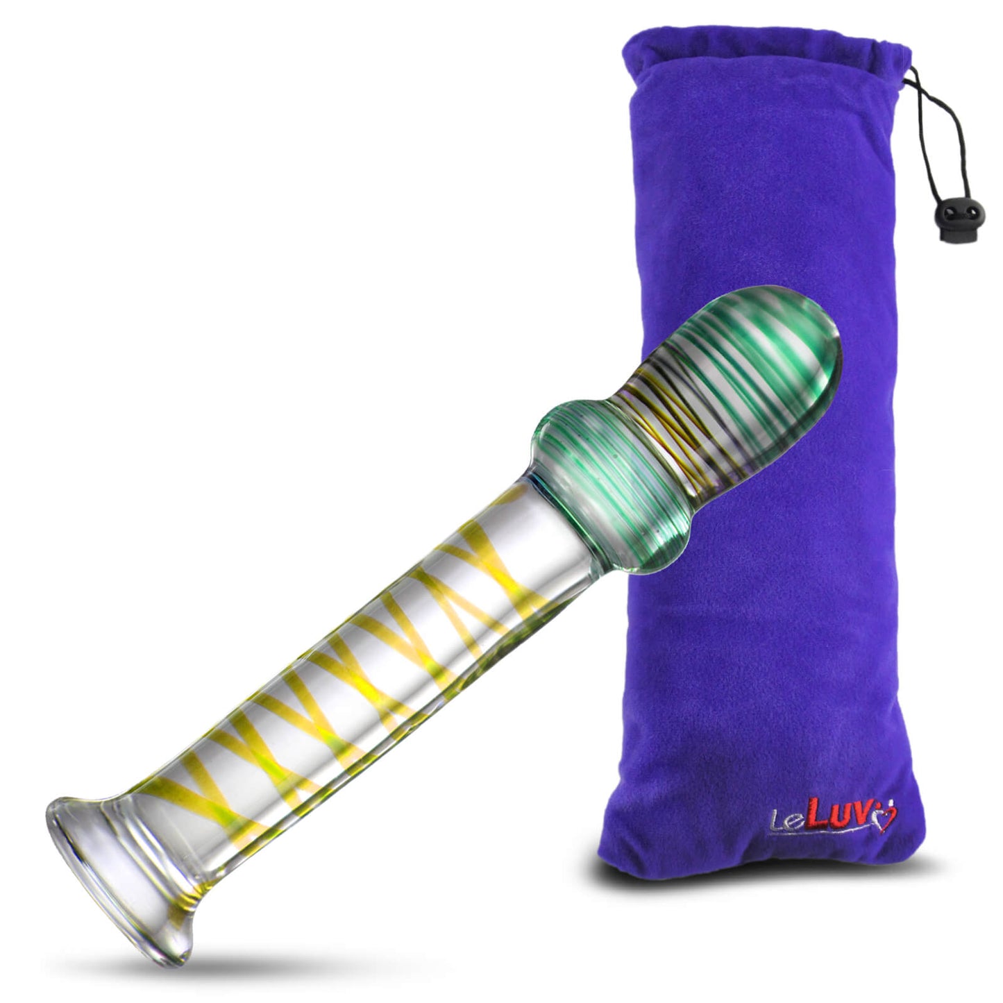 LeLuv Glass 7 Inch Bubble Headed Deluxe Thick Dildo