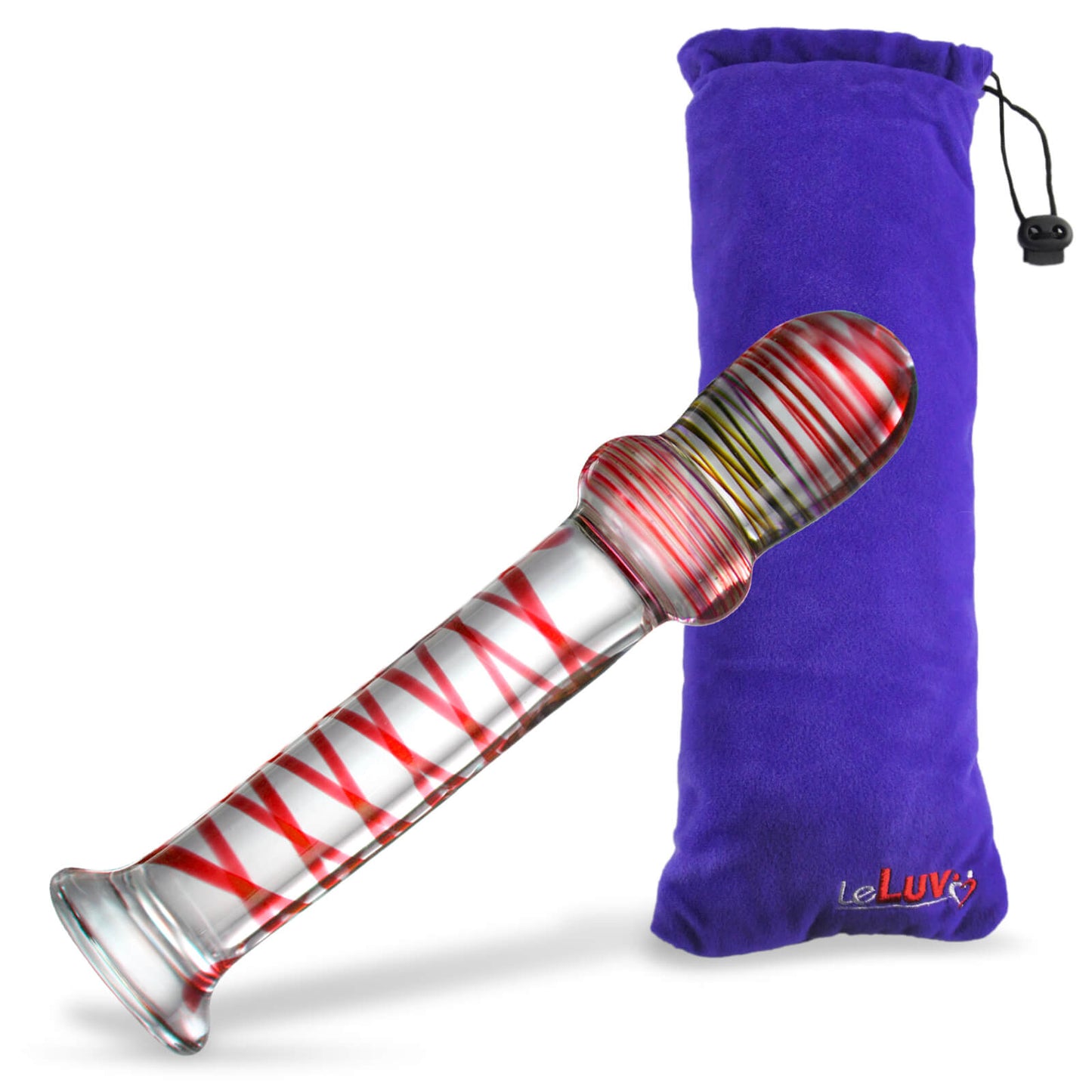 LeLuv Glass 7 Inch Bubble Headed Deluxe Thick Dildo