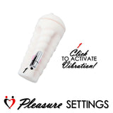 Male Masturbator White Hard Shell with Suction Cup and Concealing Cap