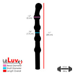 Glass 11 Inch Long Beaded Slim Dildo