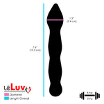 LeLuv Glass Pink Swirled Tip Wavy Shaft Wand Dildo