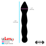 LeLuv Glass Pink Swirled Tip Wavy Shaft Wand Dildo