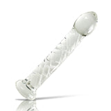 Glass Dildo Swirled Texture Shaft, Pointed Tip and Flat Base