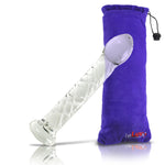 Glass Dildo Swirled Texture Shaft, Pointed Tip and Flat Base
