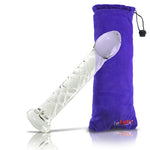 Glass Dildo Swirled Texture Shaft, Pointed Tip and Flat Base