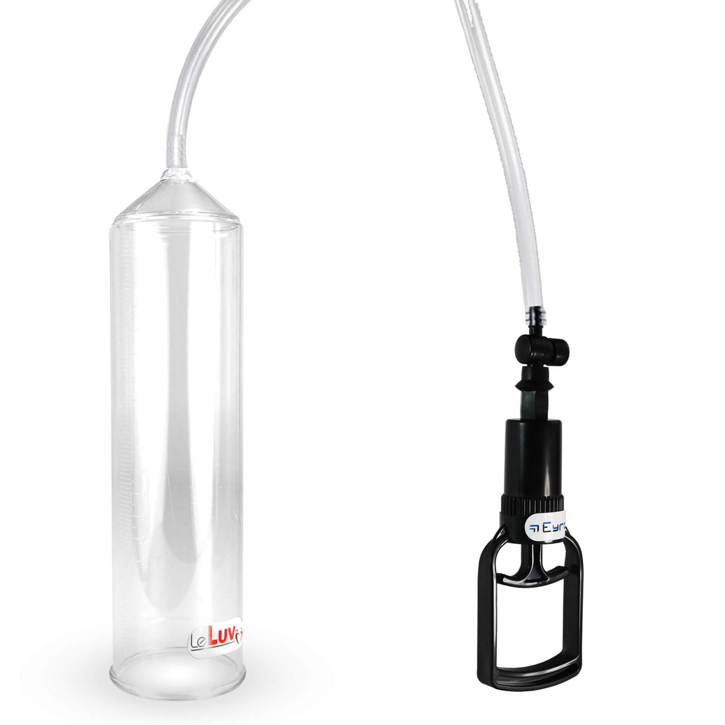 Basic EasyOp Penis Pump - Tgrip Handle and Clear Hose - Choose Cylinder Size/Color