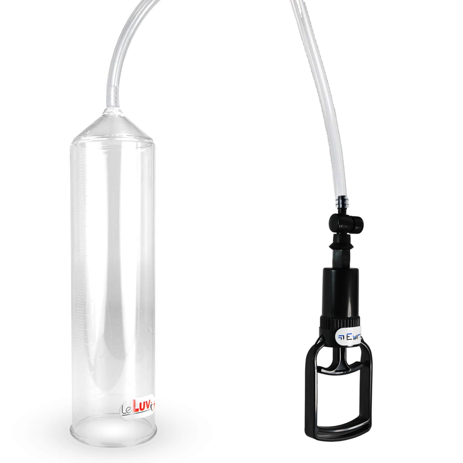 Basic EasyOp Penis Pump - Tgrip Handle and Clear Hose - Choose Cylinder Size/Color