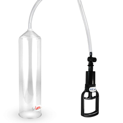 Basic EasyOp Penis Pump - Tgrip Handle and Clear Hose - Choose Cylinder Size/Color