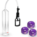 LeLuv Tgrip Handle EasyOp Penis Pump + TPR Sleeves 3 Pack - Clear Hose, 2.0" Cylinder