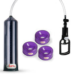LeLuv Tgrip Handle EasyOp Penis Pump + TPR Sleeves 3 Pack - Clear Hose, 2.0" Cylinder