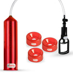 LeLuv Tgrip Handle EasyOp Penis Pump + TPR Sleeves 3 Pack - Clear Hose, 2.0" Cylinder