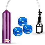 LeLuv Tgrip Handle EasyOp Penis Pump + TPR Sleeves 3 Pack - Clear Hose, 2.0" Cylinder