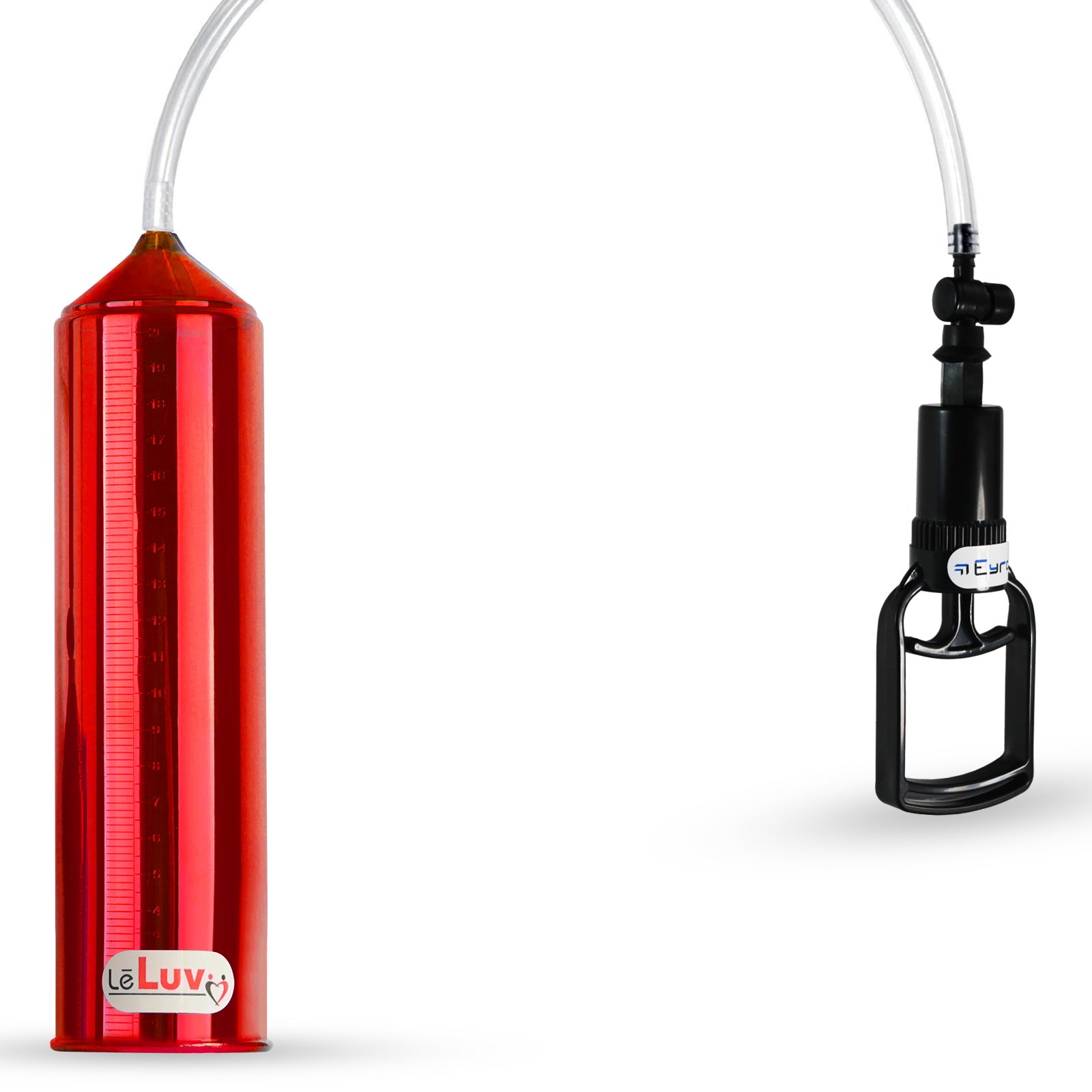 2.25" EasyOp Tgrip BASIC Clear Hose Red Cylinder Penis Pump
