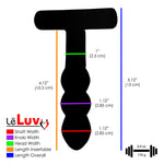 LeLuv Glass T-Bone Handle Bubbled Shaft Dildo