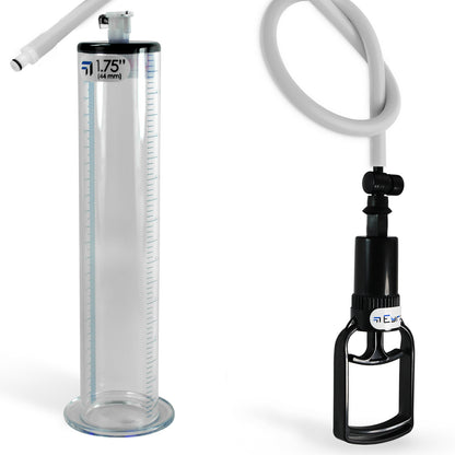 Tgrip Black Handle QR Cylinder Penis Pump 9" Length x 1.75" Diameter WIDE Flange Cylinder